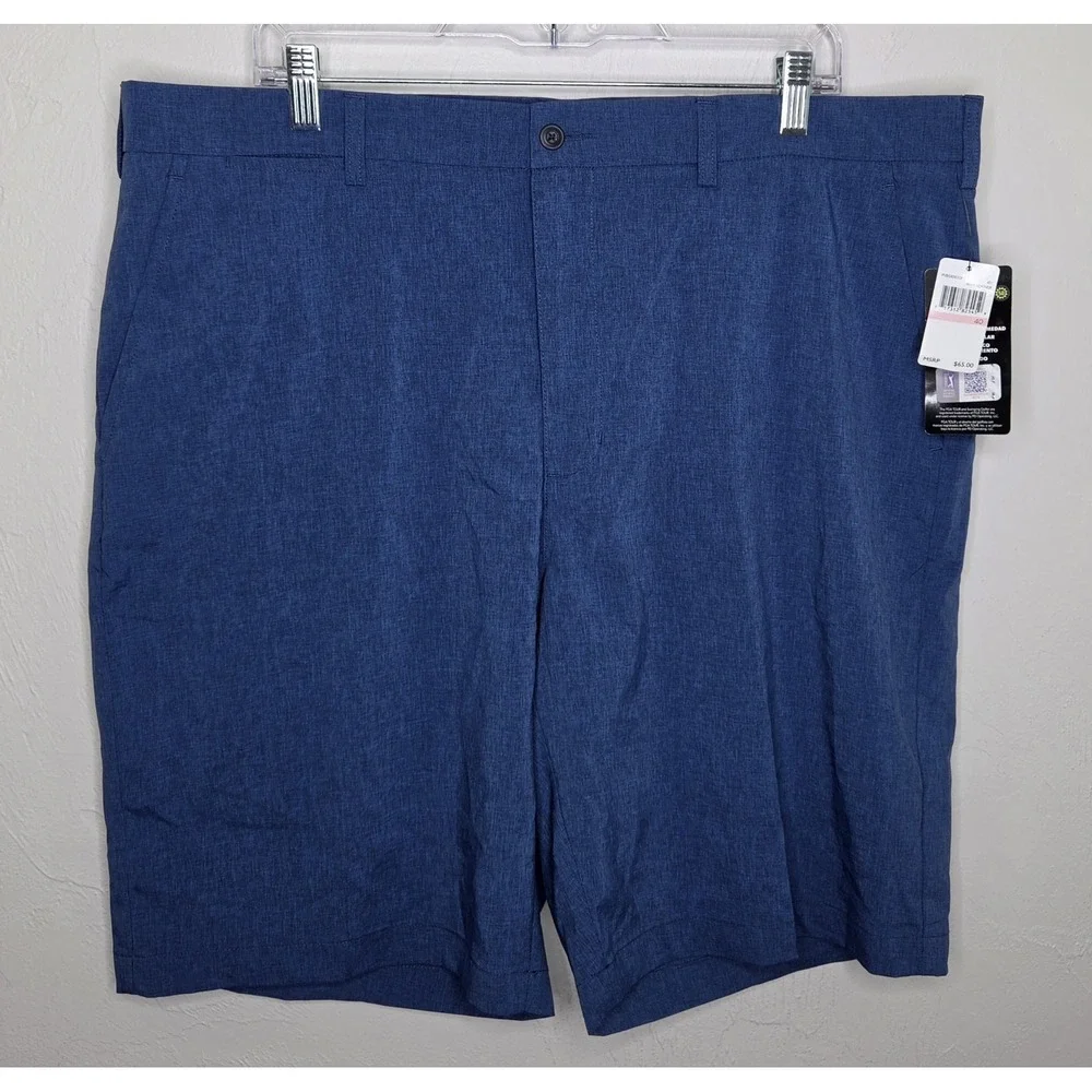 *NEW w/Tags PGA Tour Men's Heather Blue Golf Shorts Size 40 Stretch Straight Fit